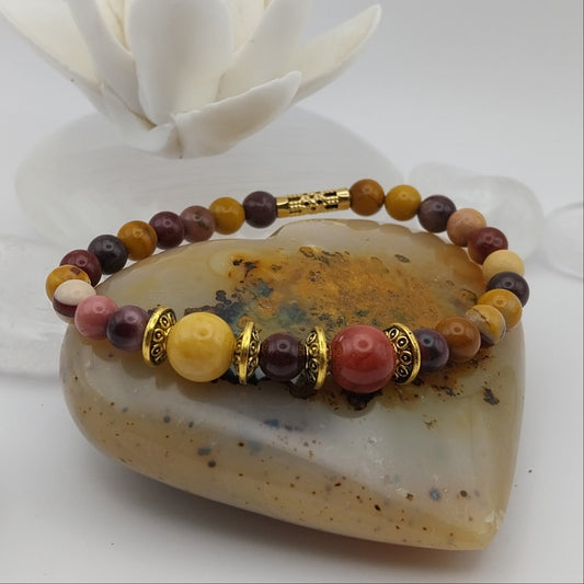 Bracelet JASPE MOKAITE - Perles 6mm