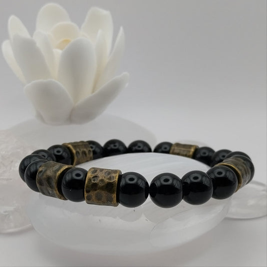 Bracelet OBSIDIENNE NOIRE - Perles 10mm