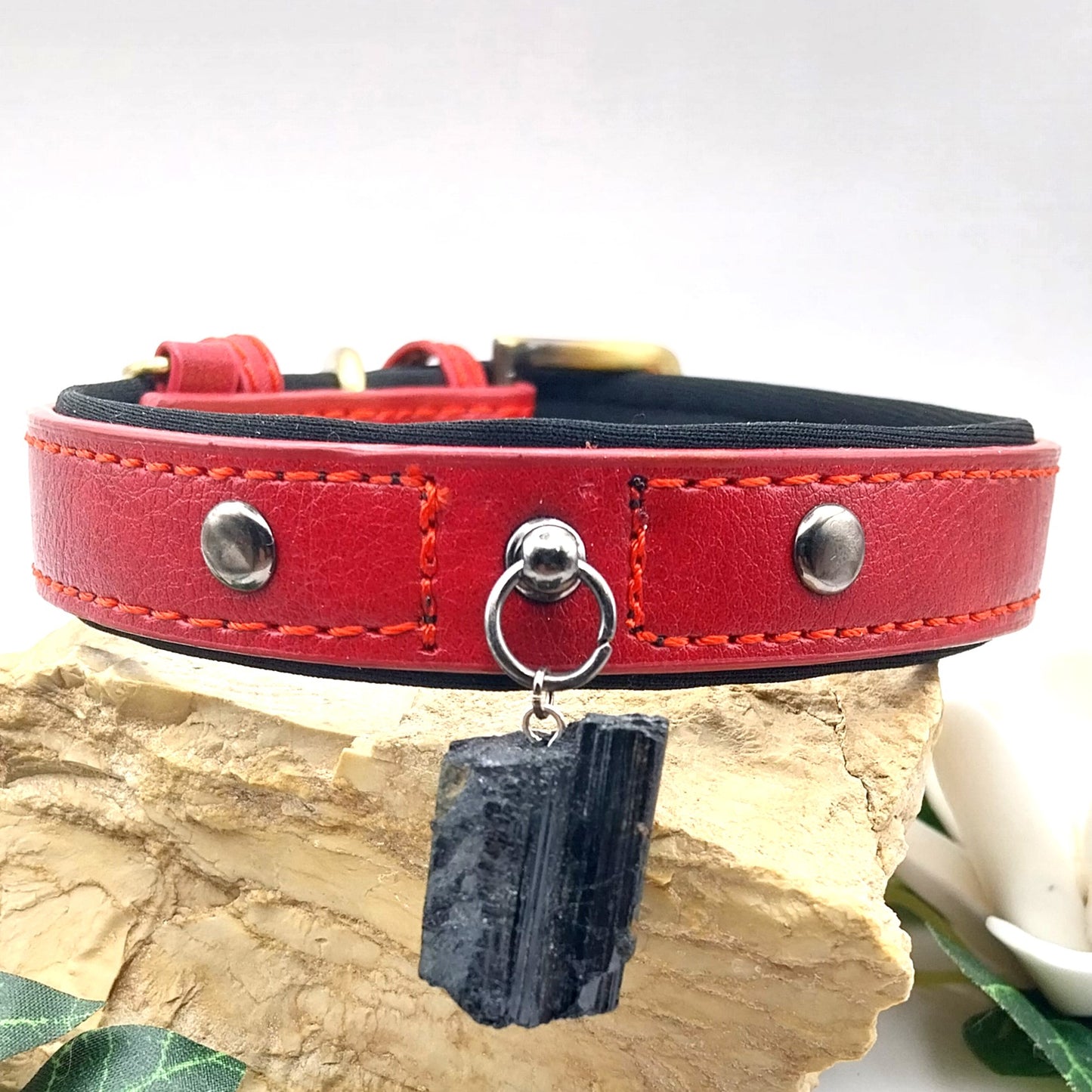 Collier CHIEN - TOURMALINE - Rouge