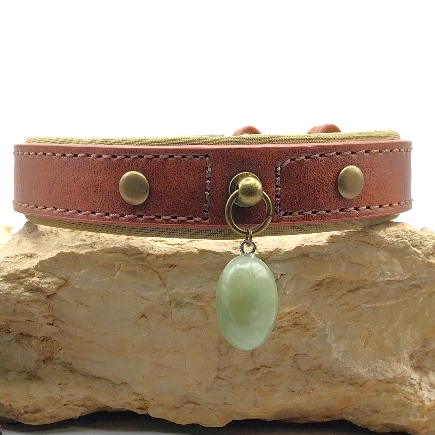Collier chien - AGATE INDIENNE - Marron