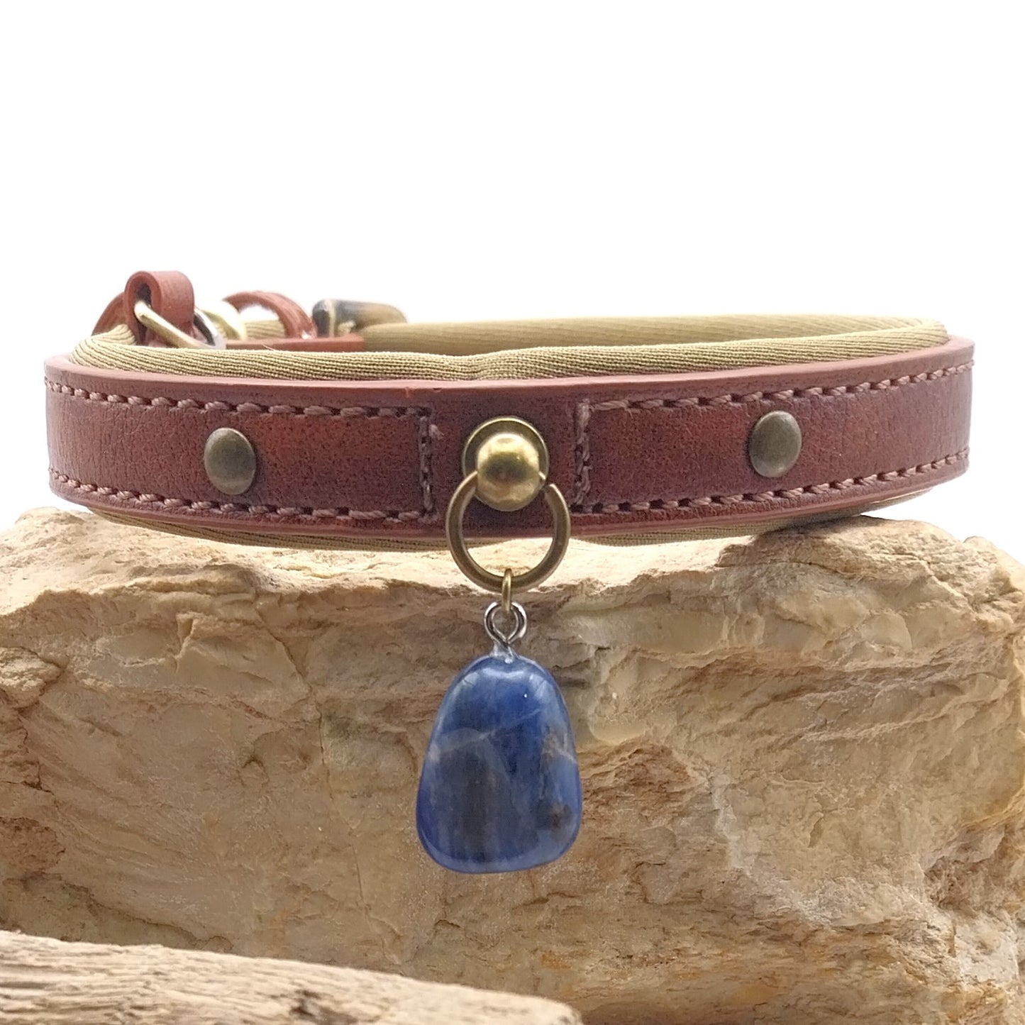 Collier Chien - SODALITE - Marron