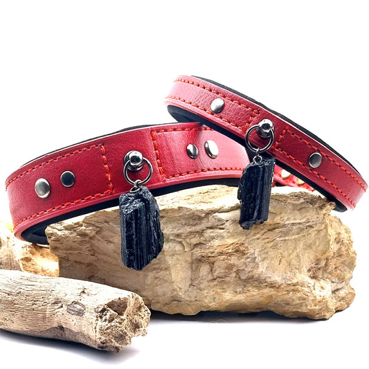Collier CHIEN - TOURMALINE - Rouge