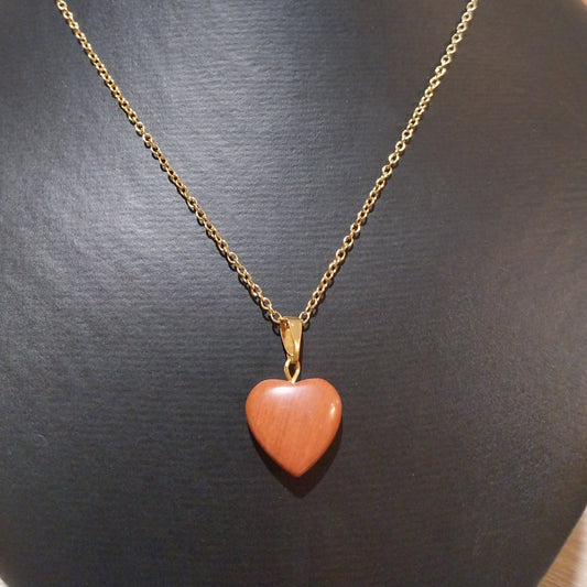 Pendentif JASPE ROUGE sur chaîne